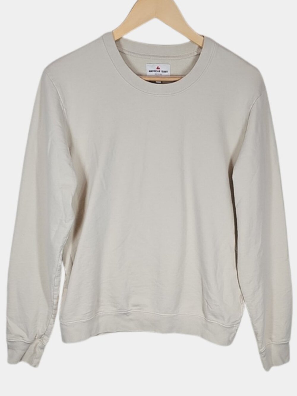 American Giant Classic Crewneck Sweatshirt L Women's Off White Made In USA